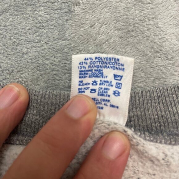 Vintage 90s Jerzees Sweatshirt Mens Medium Gray Blank Crewneck Made In USA - Picture 7 of 10